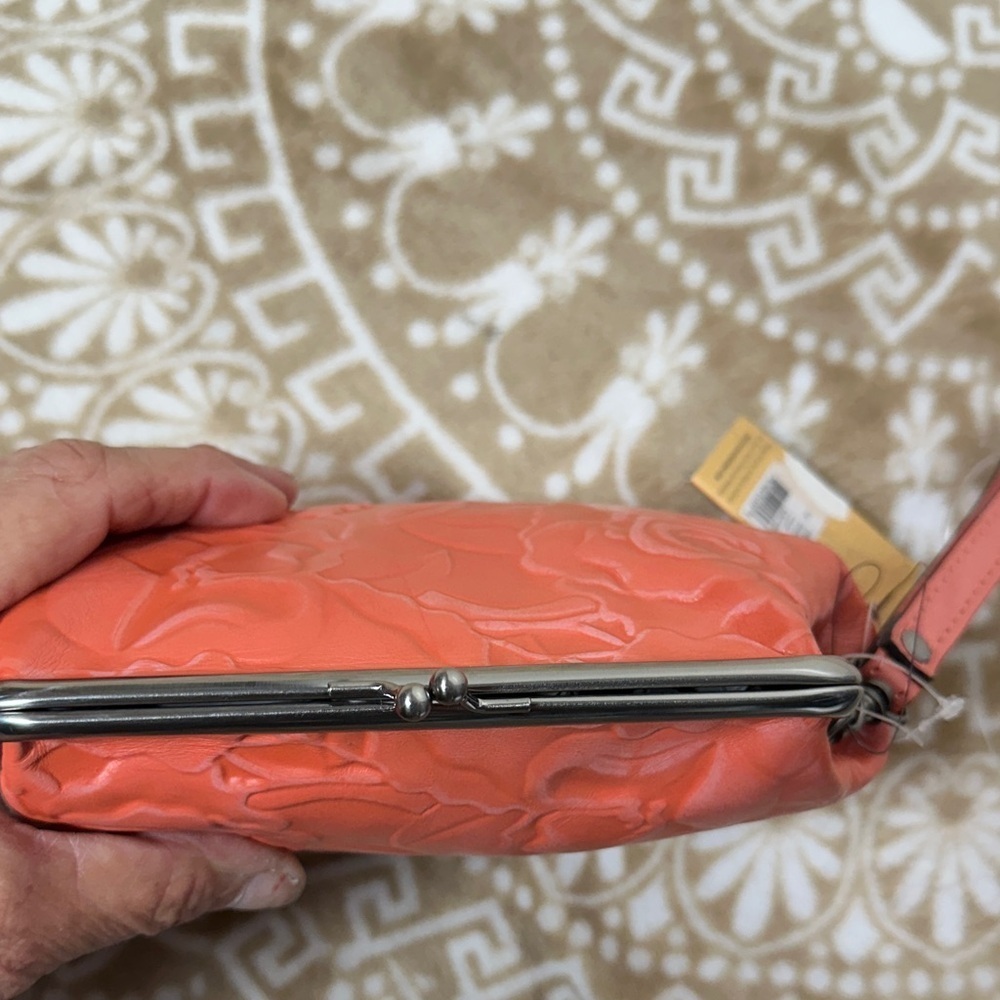 Patricia Nash Embossed Coral Wristlet - Picture 5 of 14